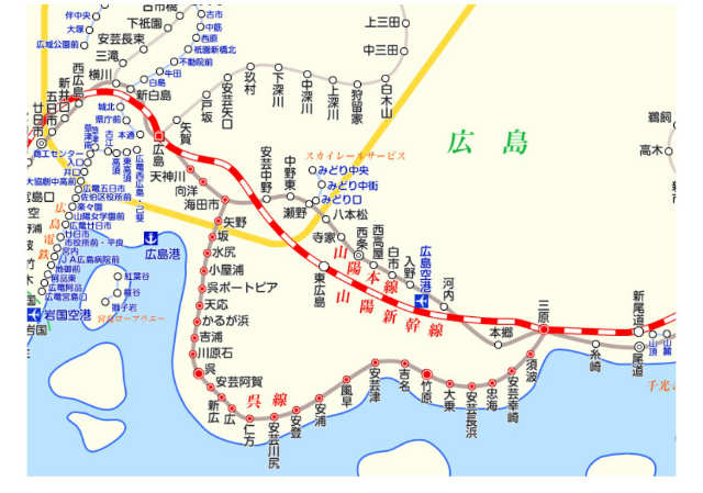 呉線　路線図